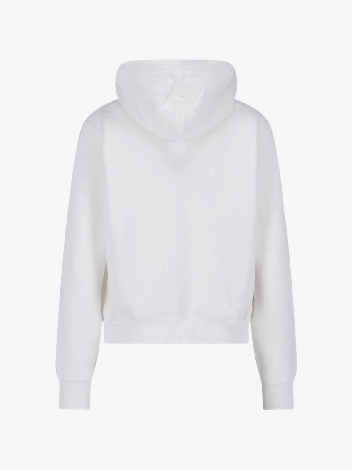 Felpa Con Cappuccio E Zip - Bianco