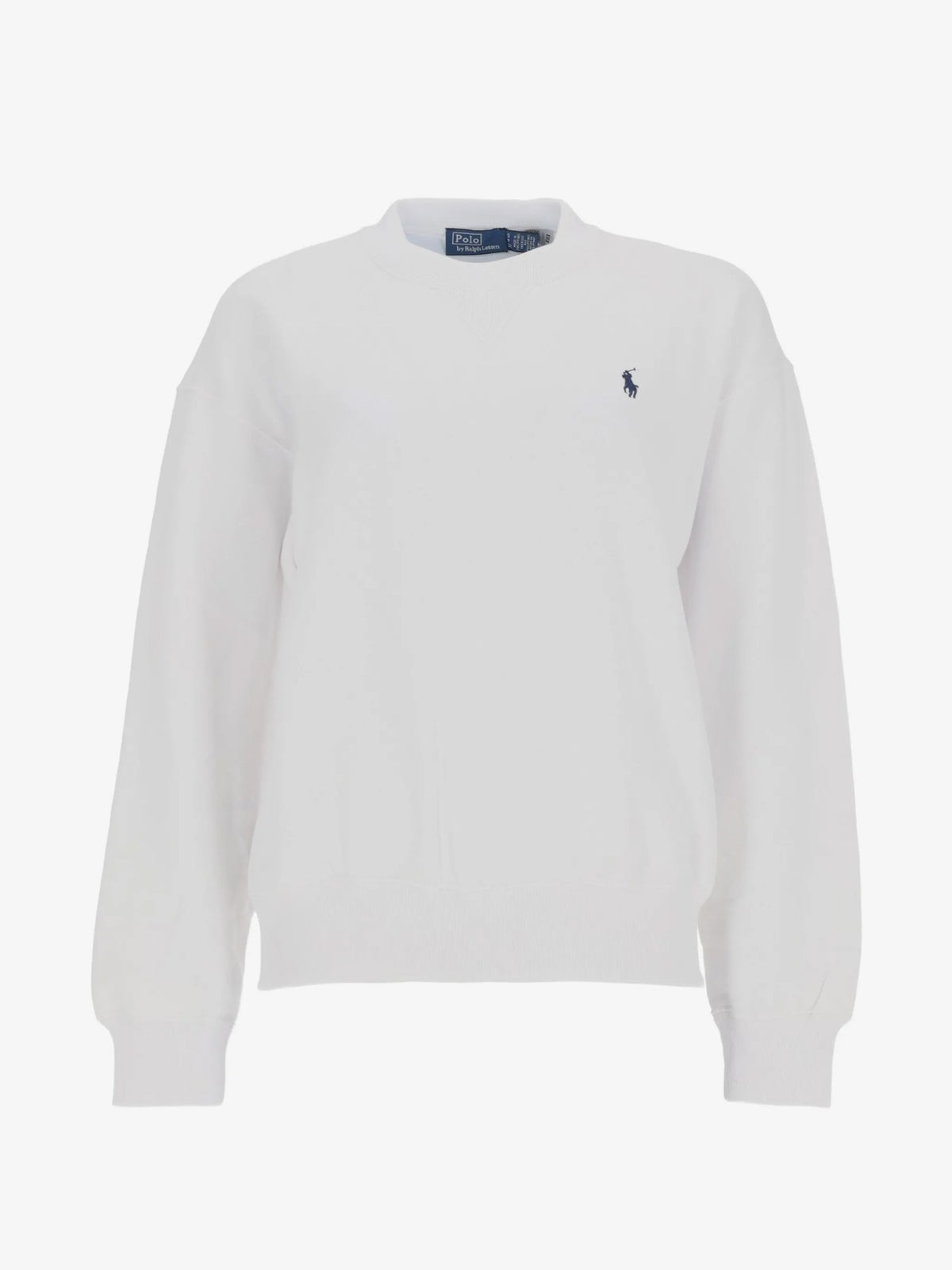 Felpa Girocollo Con Logo Ricamato - Bianco