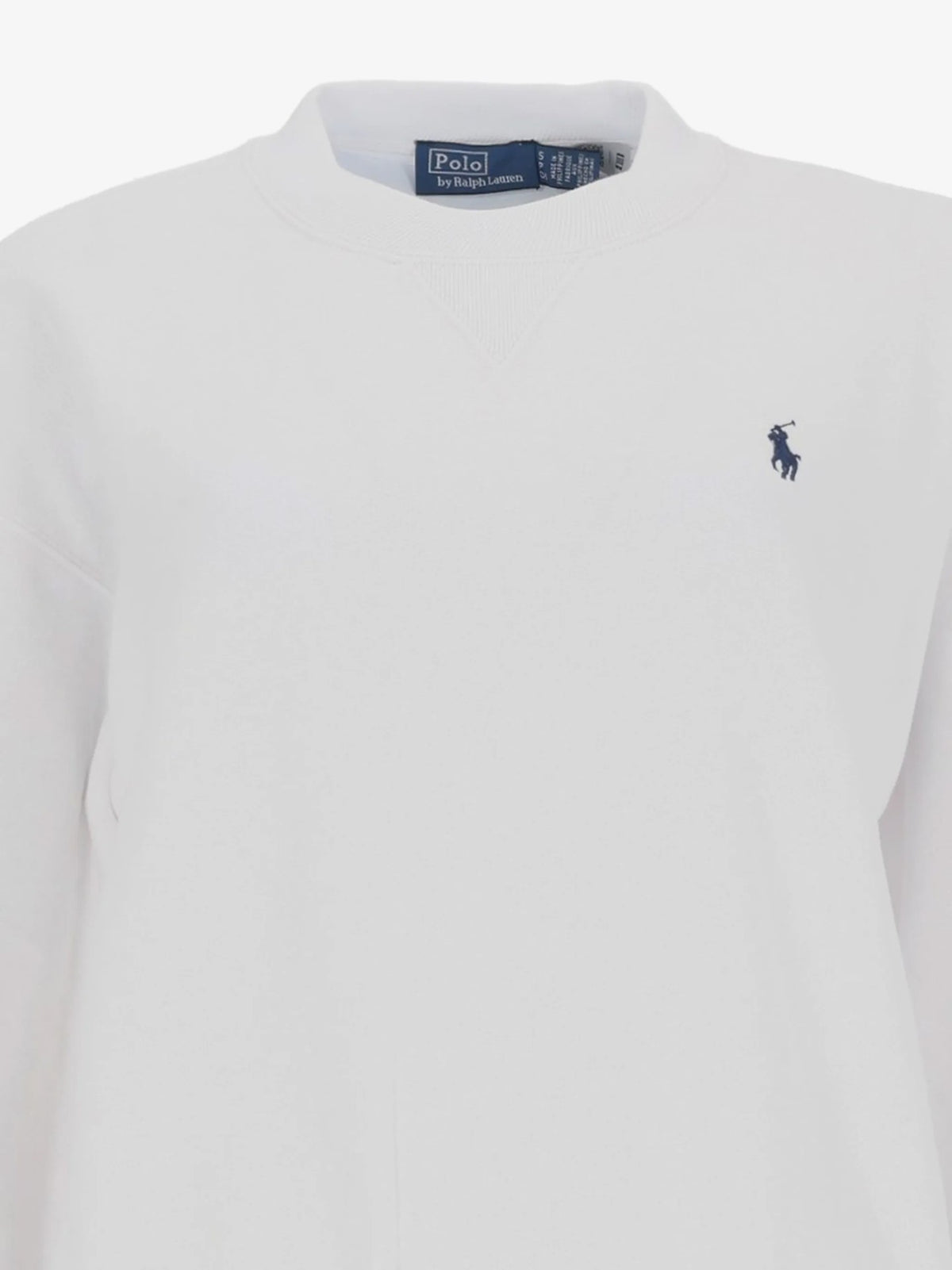 Felpa Girocollo Con Logo Ricamato - Bianco