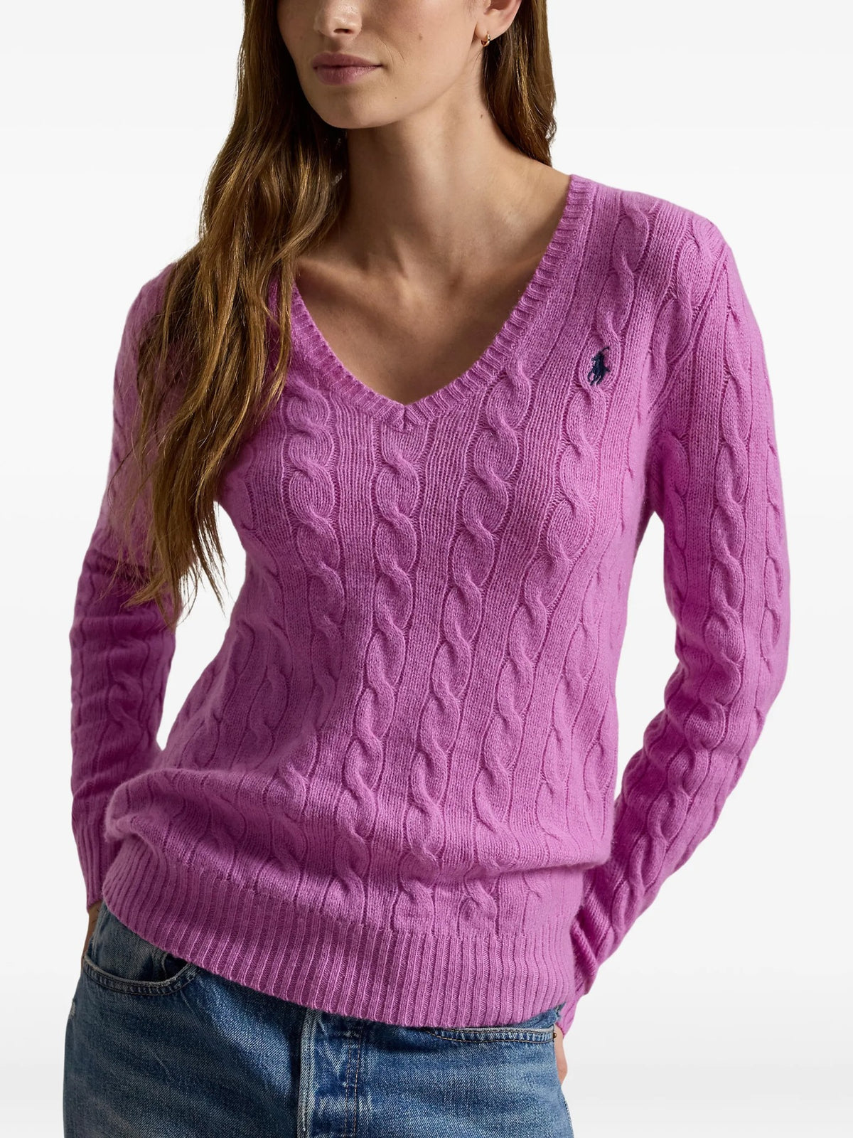 Maglione Con Scollo A V - Rosa