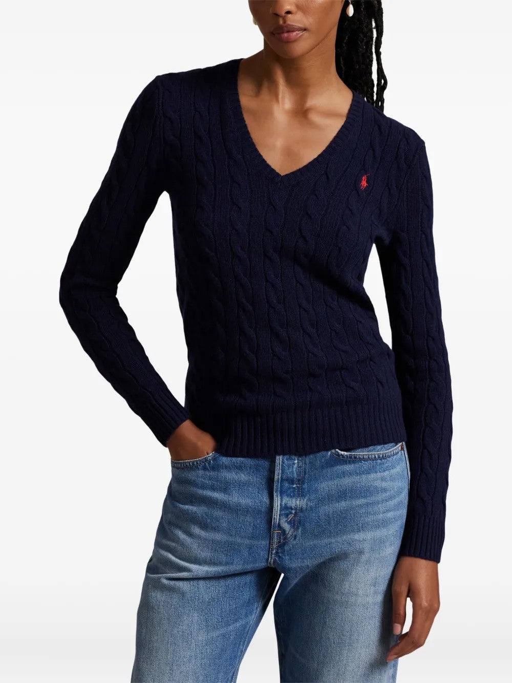 Maglione Con Scollo A V - Blu