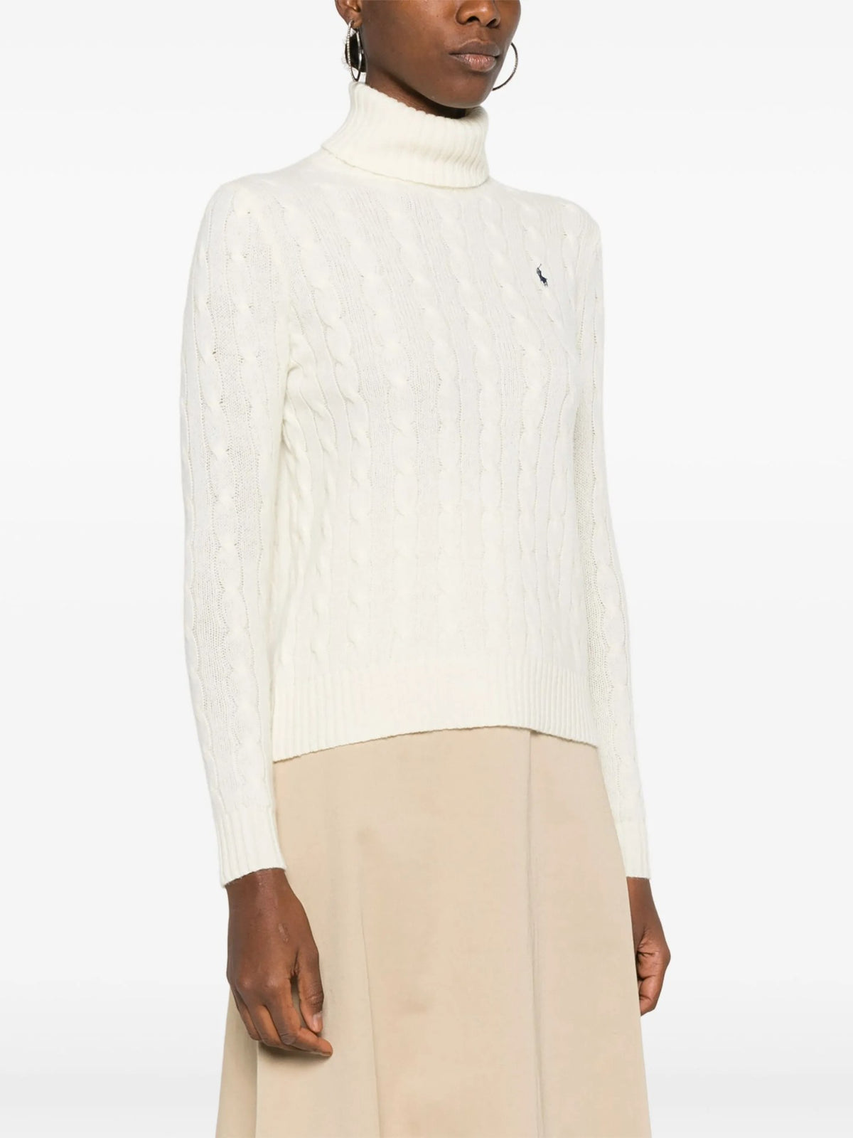 Maglione A Collo Alto - Bianco
