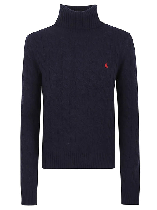 Maglione A Collo Alto - Blu