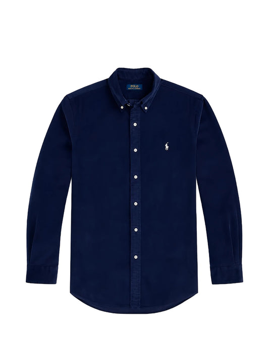 Camicia In Velluto A Coste - Blu
