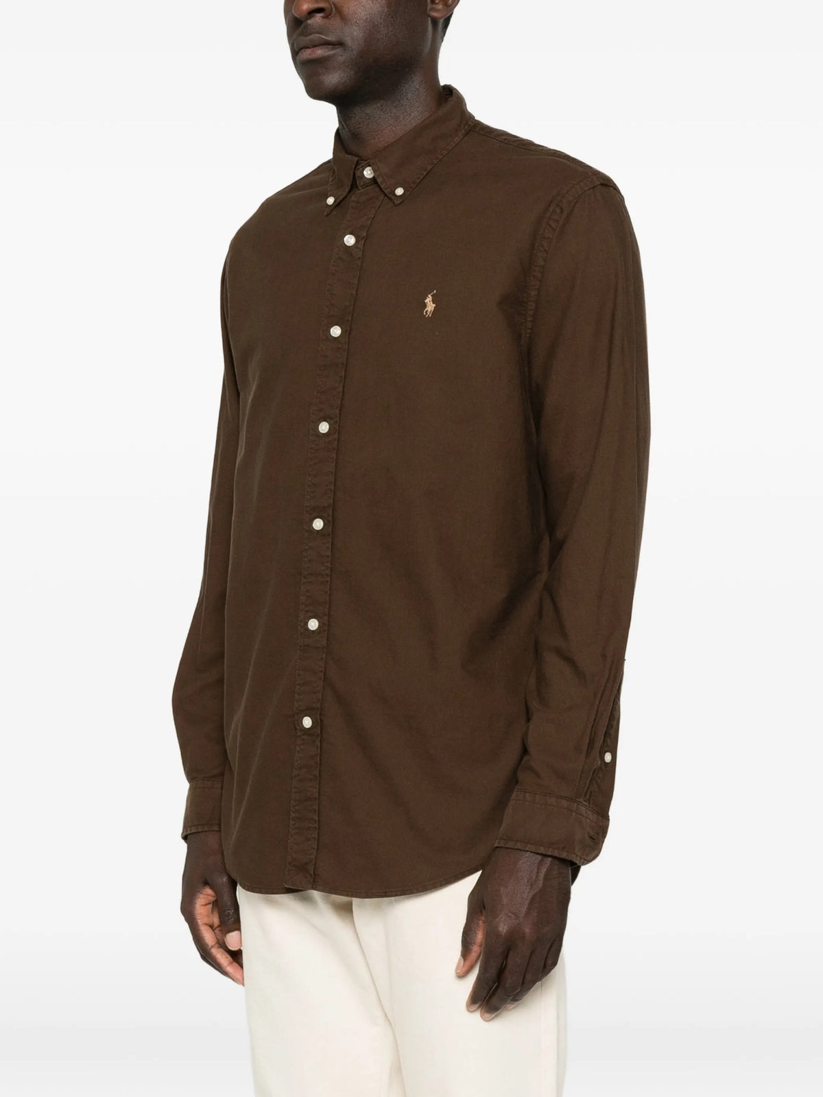 Camicia Con Ricamo - Marrone