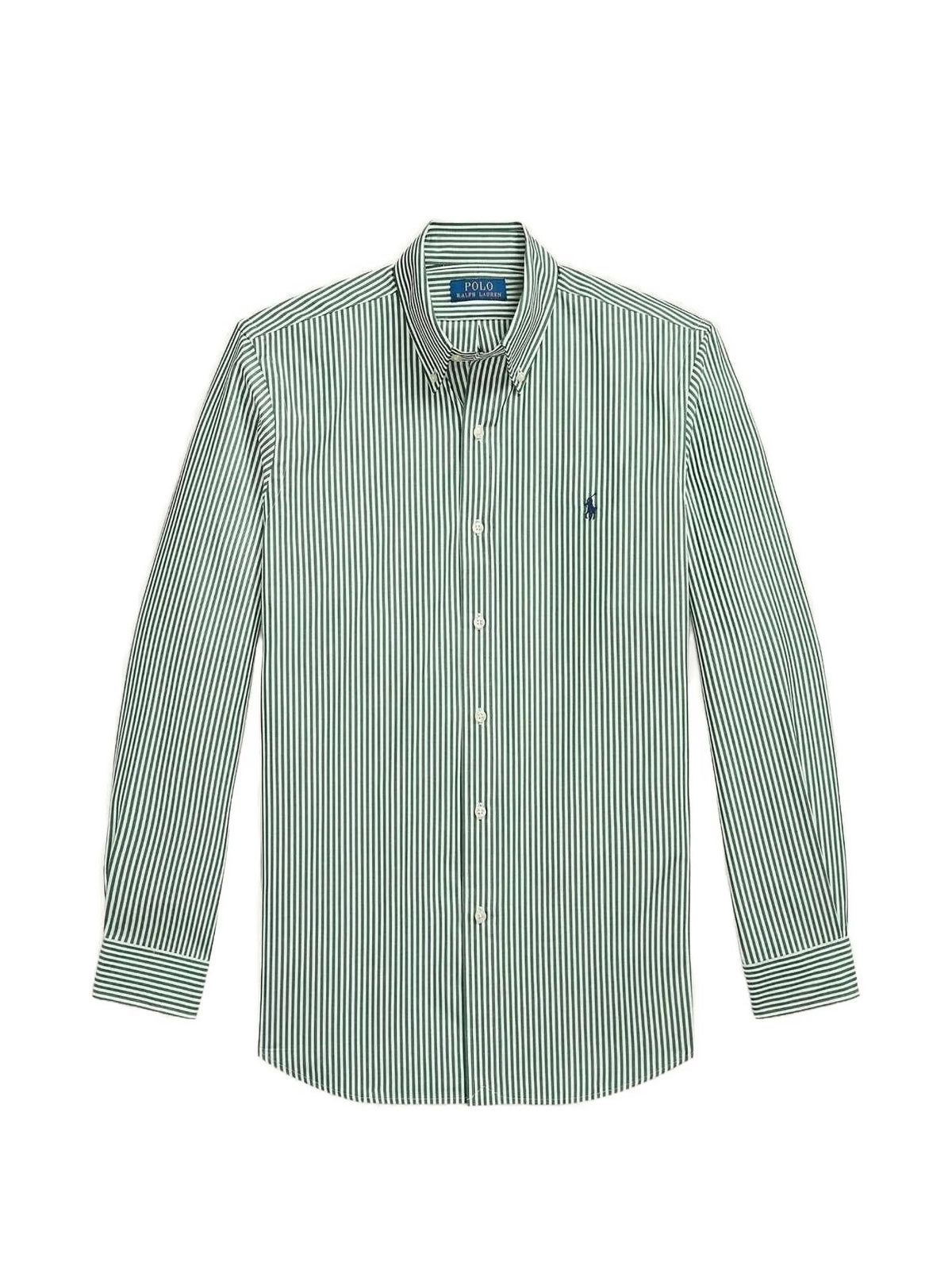 Camicia A Righe - Verde