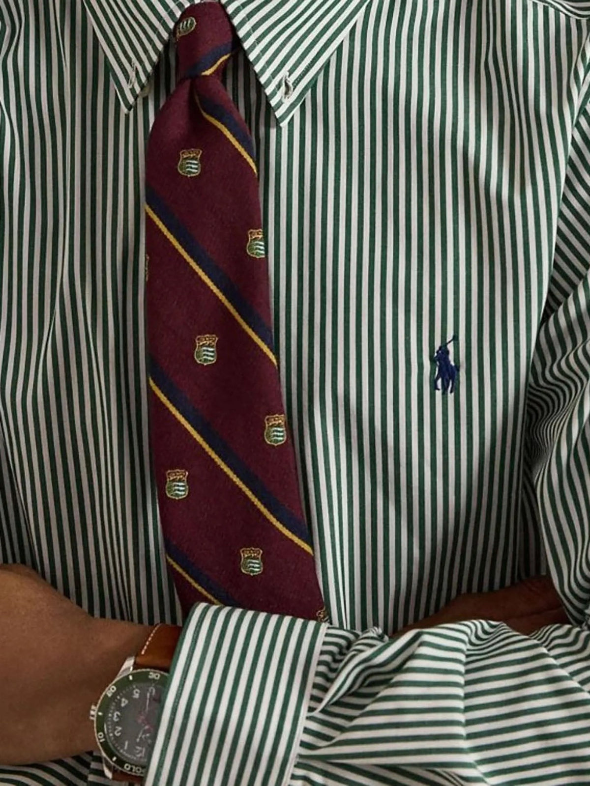 Camicia A Righe - Verde