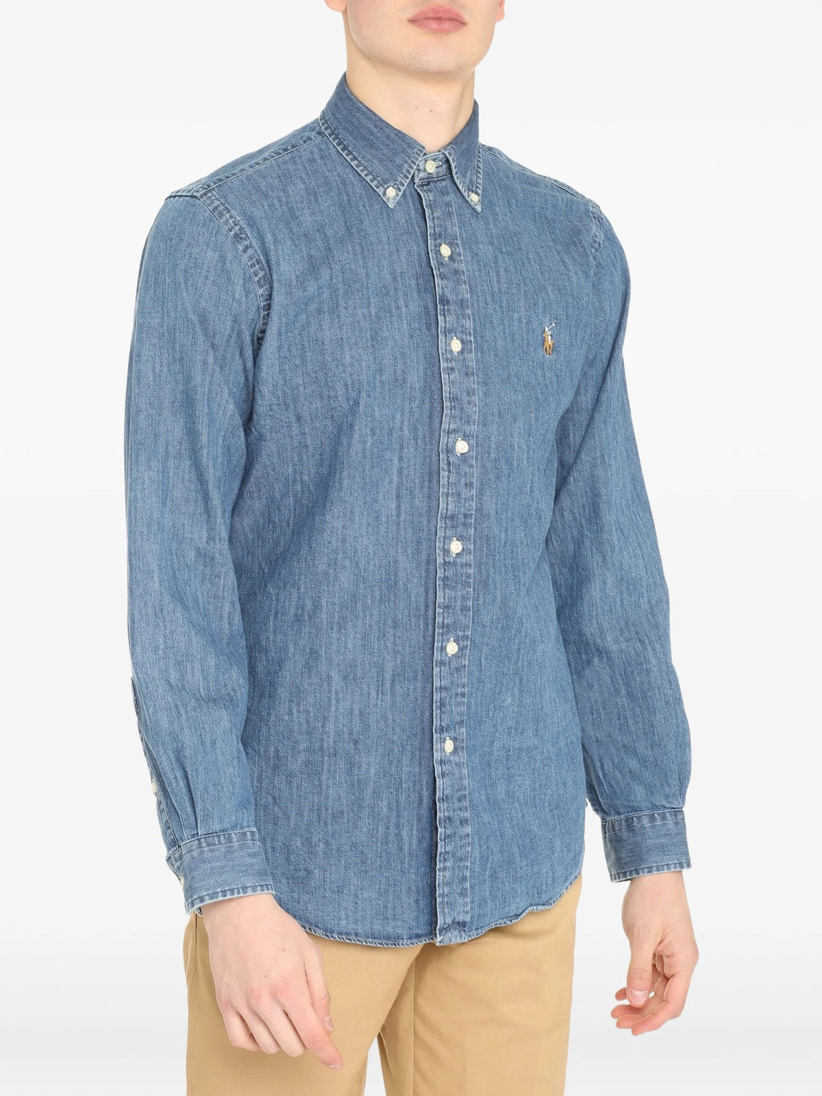 Camicia Denim Custom Fit - Azzurro