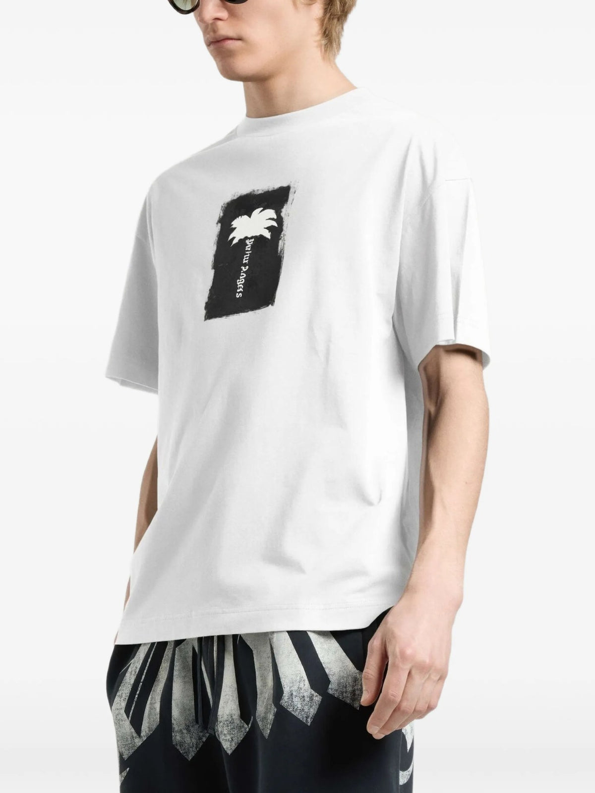 Brushed Palm Tree Regular Tee - Bianco
