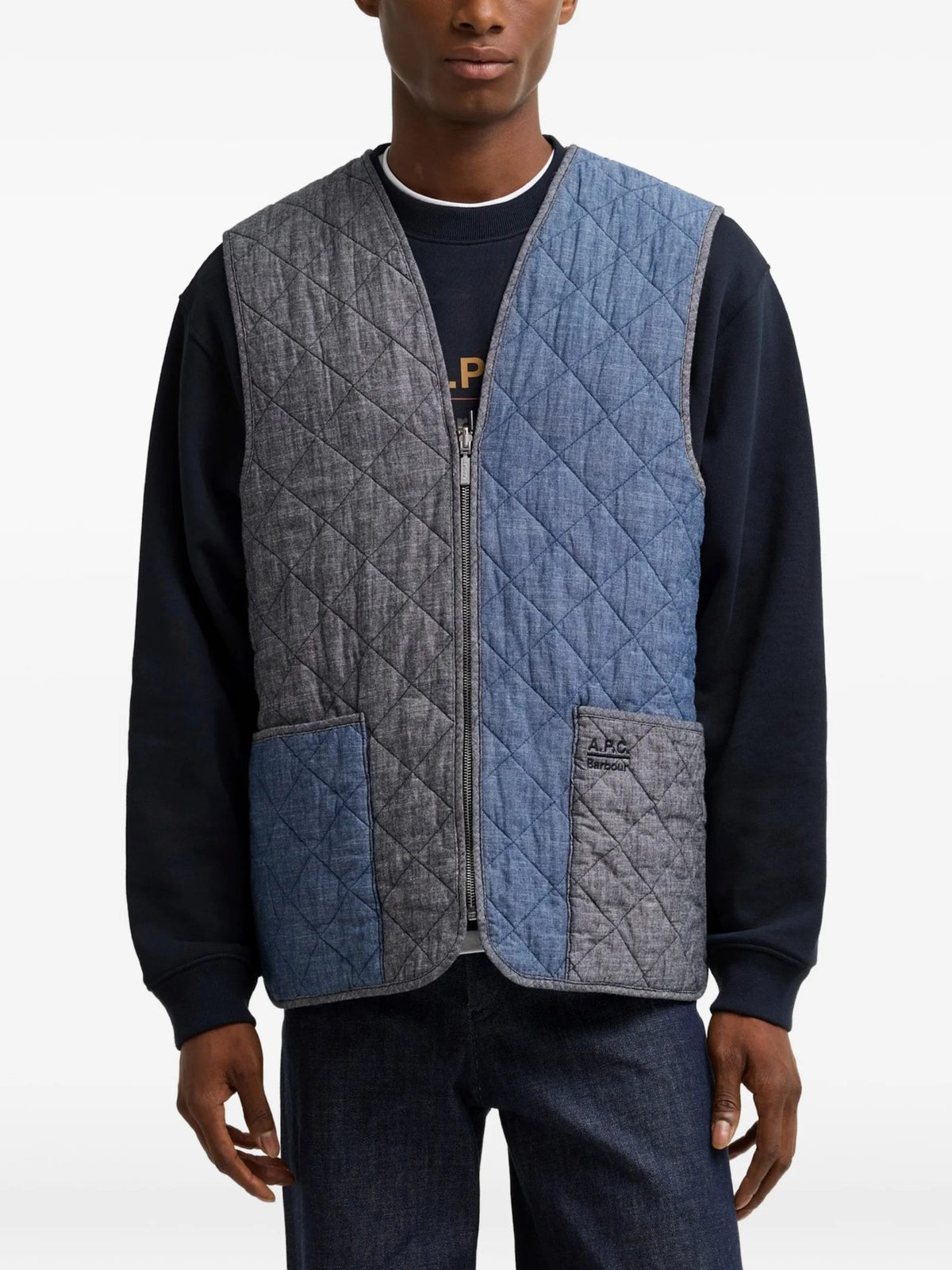 Barbour X Apc Zip In Quilt - Chambray