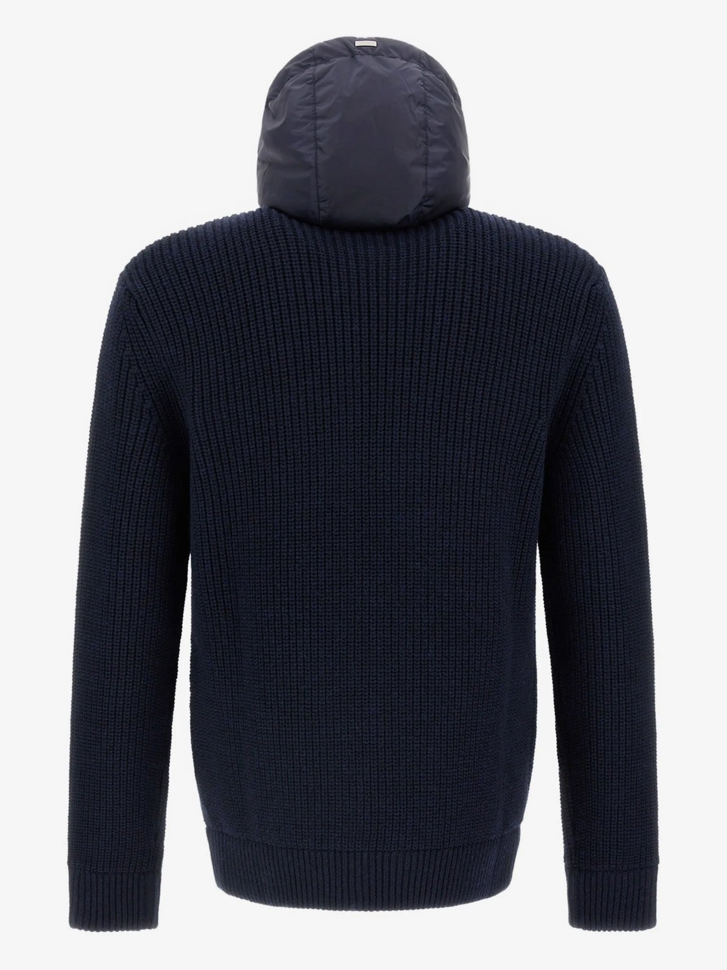 GIACCA IN RIBBED MERINO WOOL G.5 E NYLON CHAMONIX - BLU