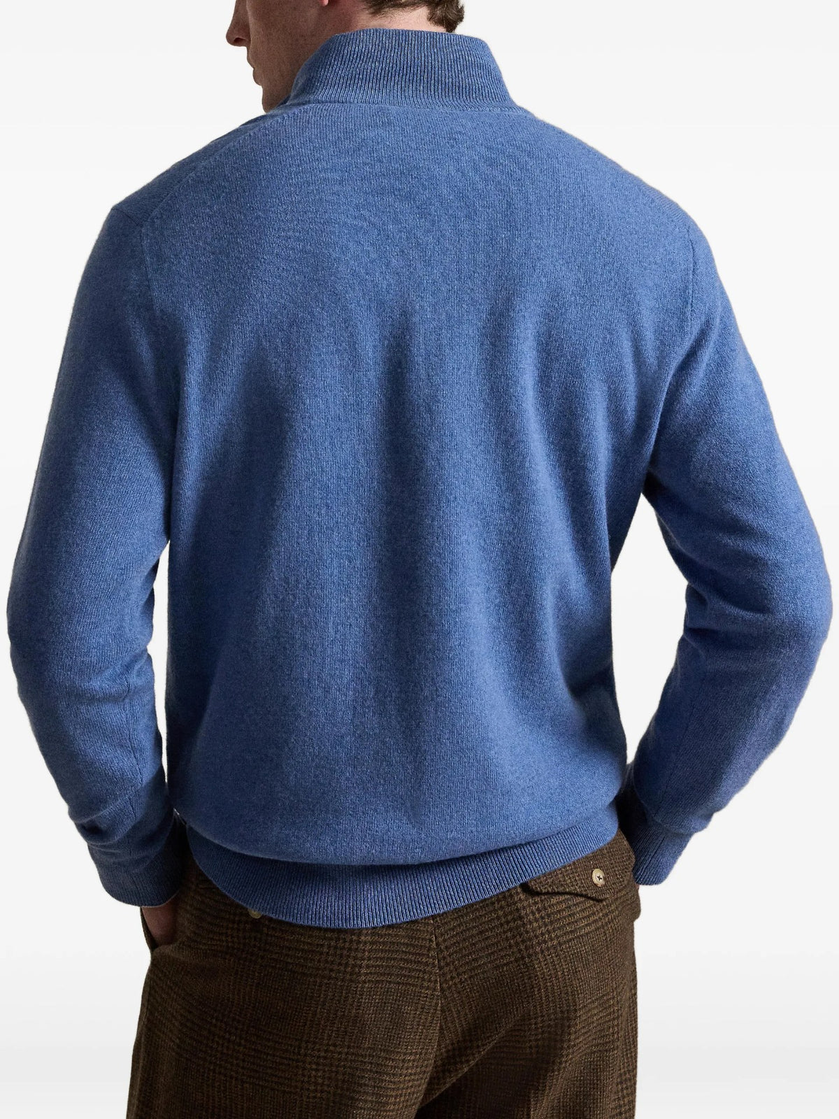 Maglione Con Mezza Zip - Azzurro