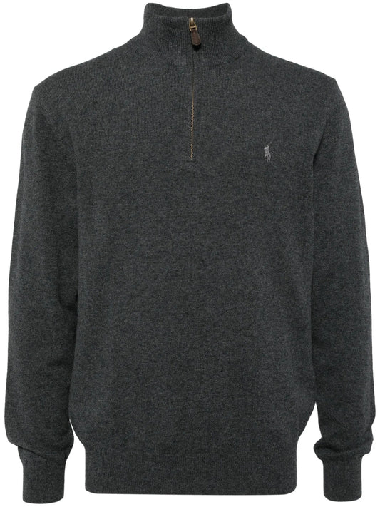 Maglione Con Mezza Zip - Antracite