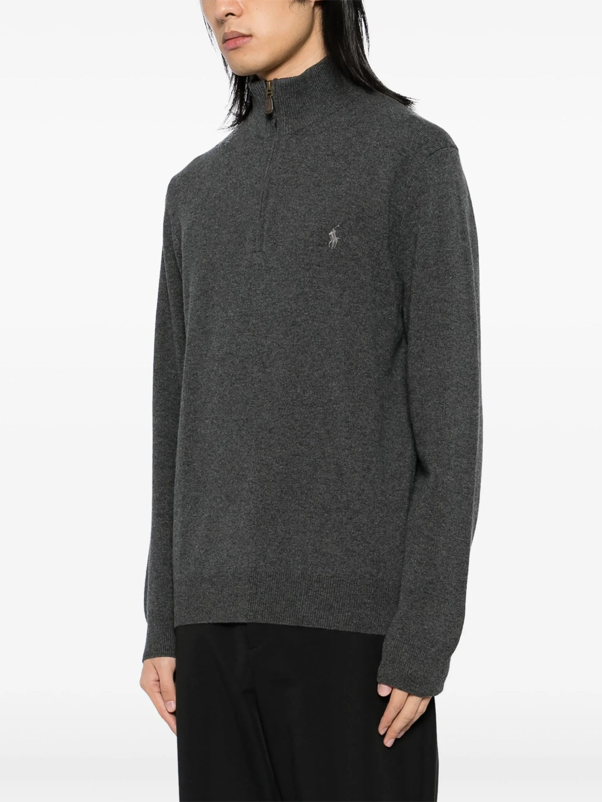 Maglione Con Mezza Zip - Antracite