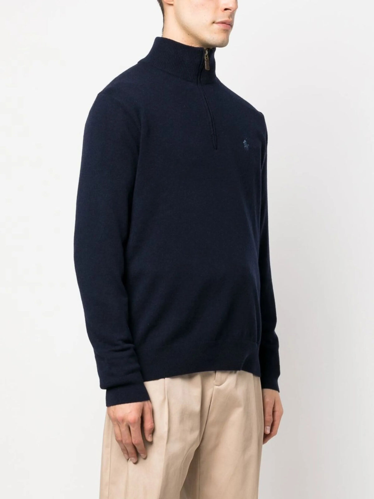 Maglione Con Mezza Zip - Blu