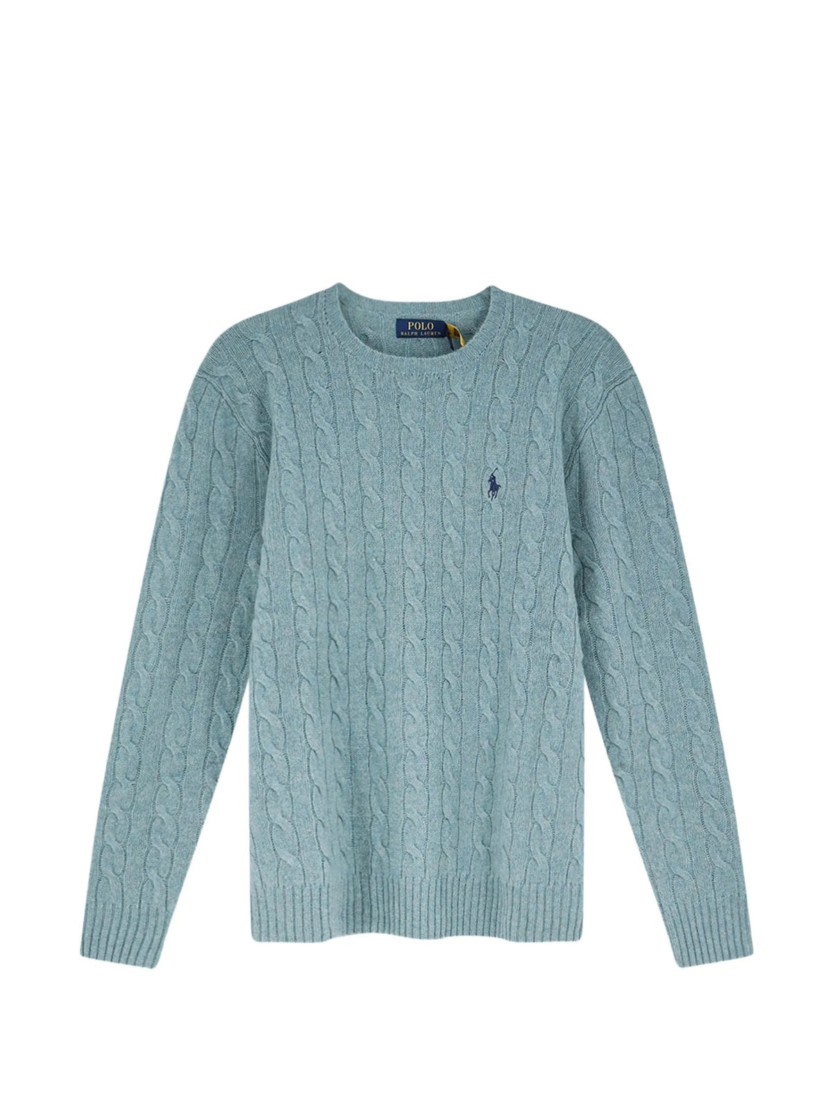 Maglione Girocollo A Trecce - Azzurro