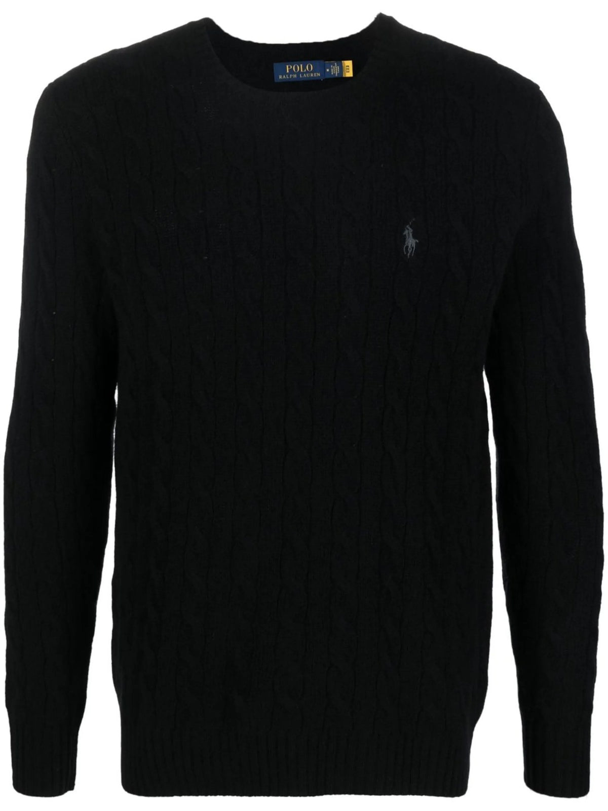 Maglione Girocollo A Trecce - Nero