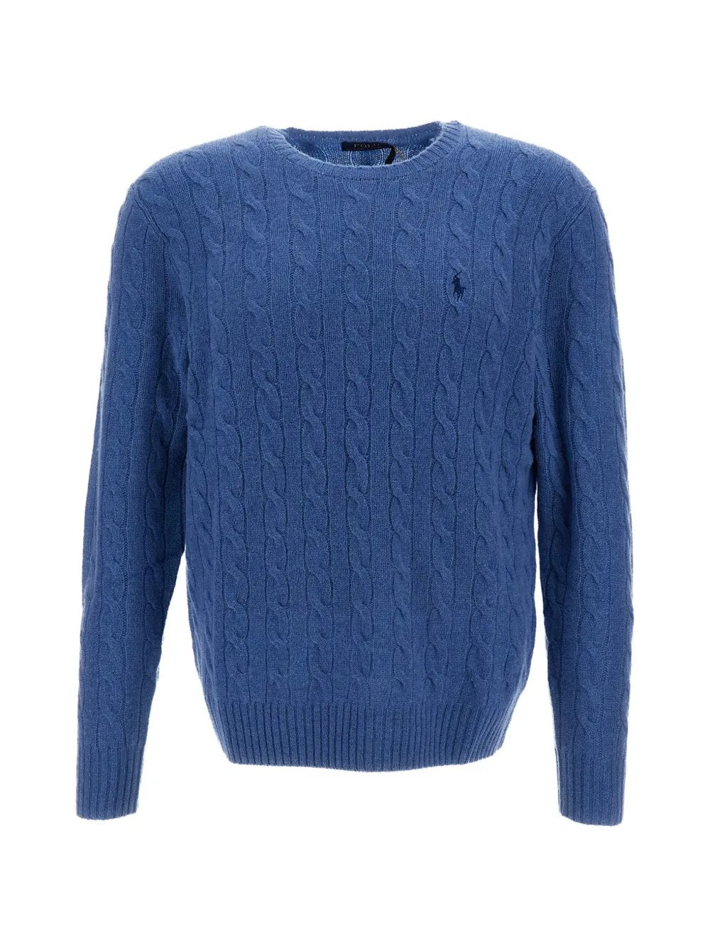 Maglione Girocollo A Trecce - Azzurro