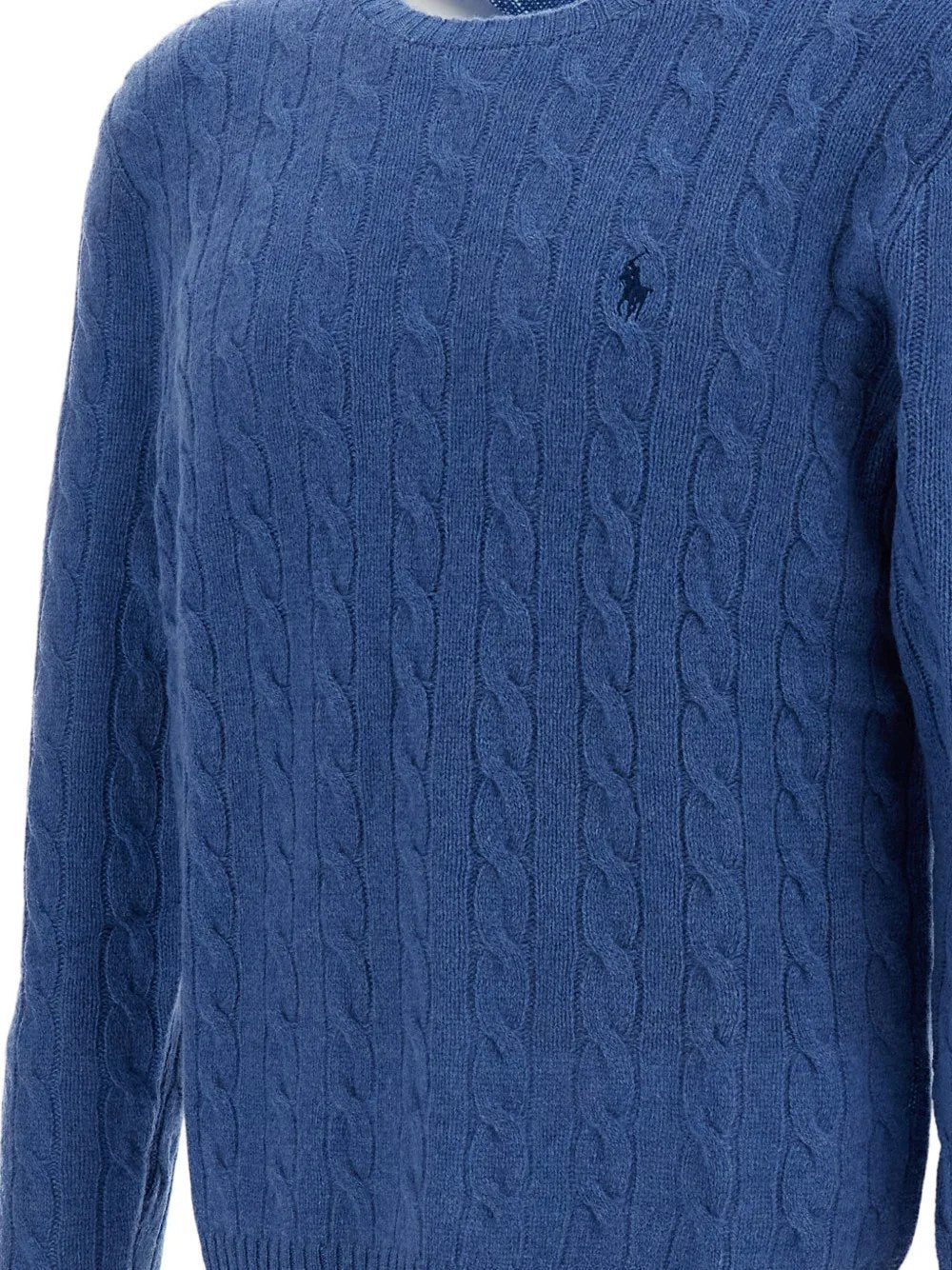 Maglione Girocollo A Trecce - Azzurro