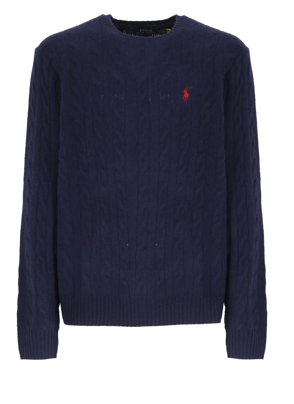 Maglione Girocollo A Trecce - Blu