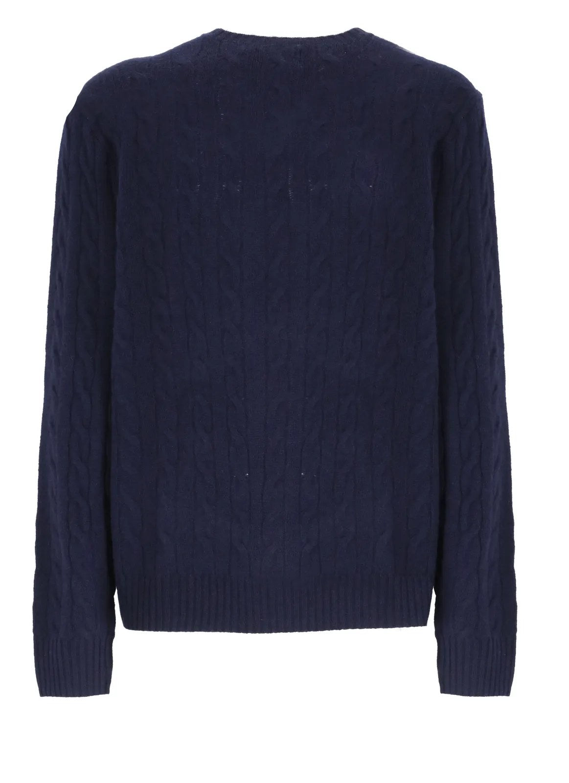 Maglione Girocollo A Trecce - Blu