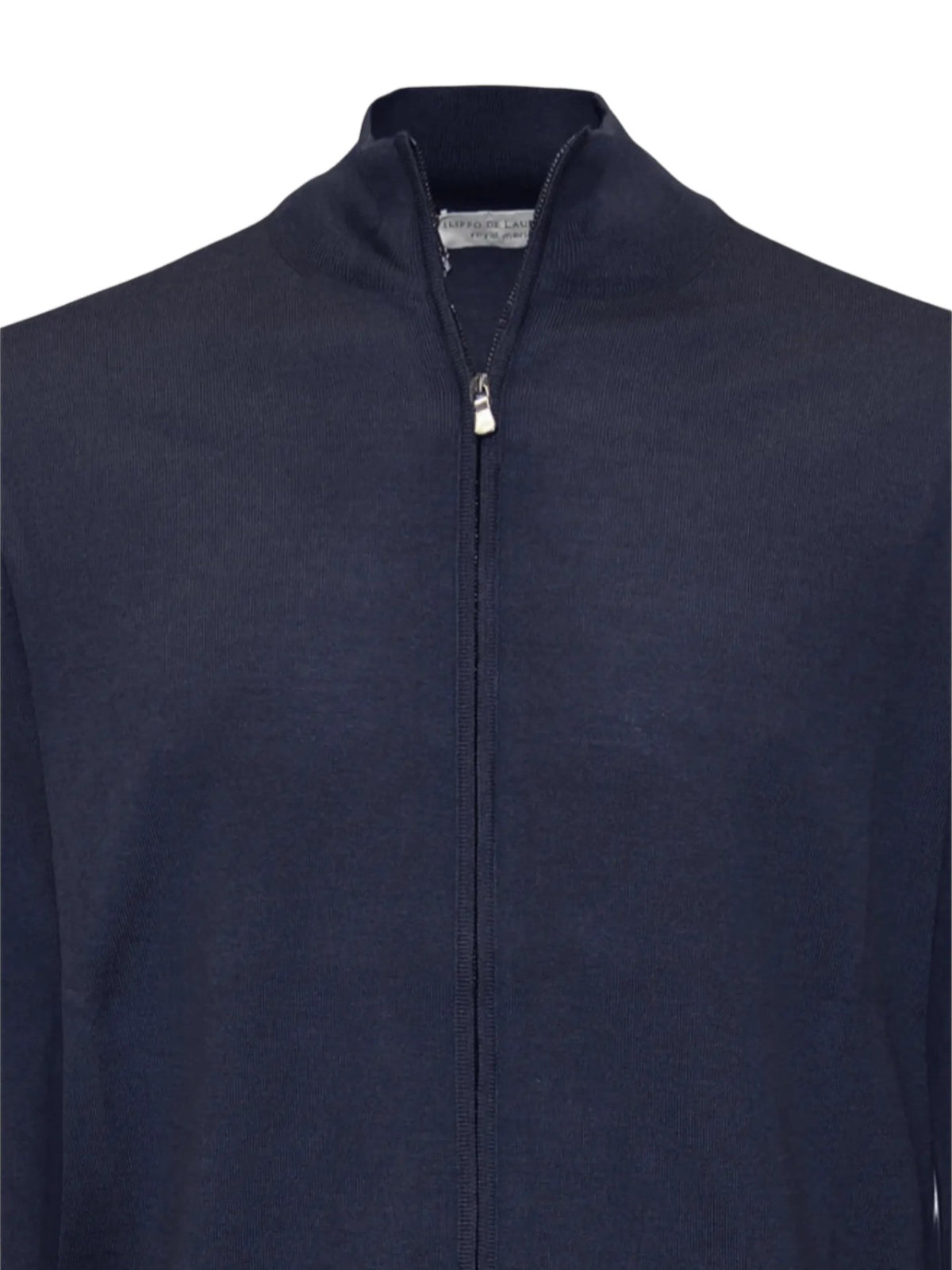 Cardigan Con Zip - Blu