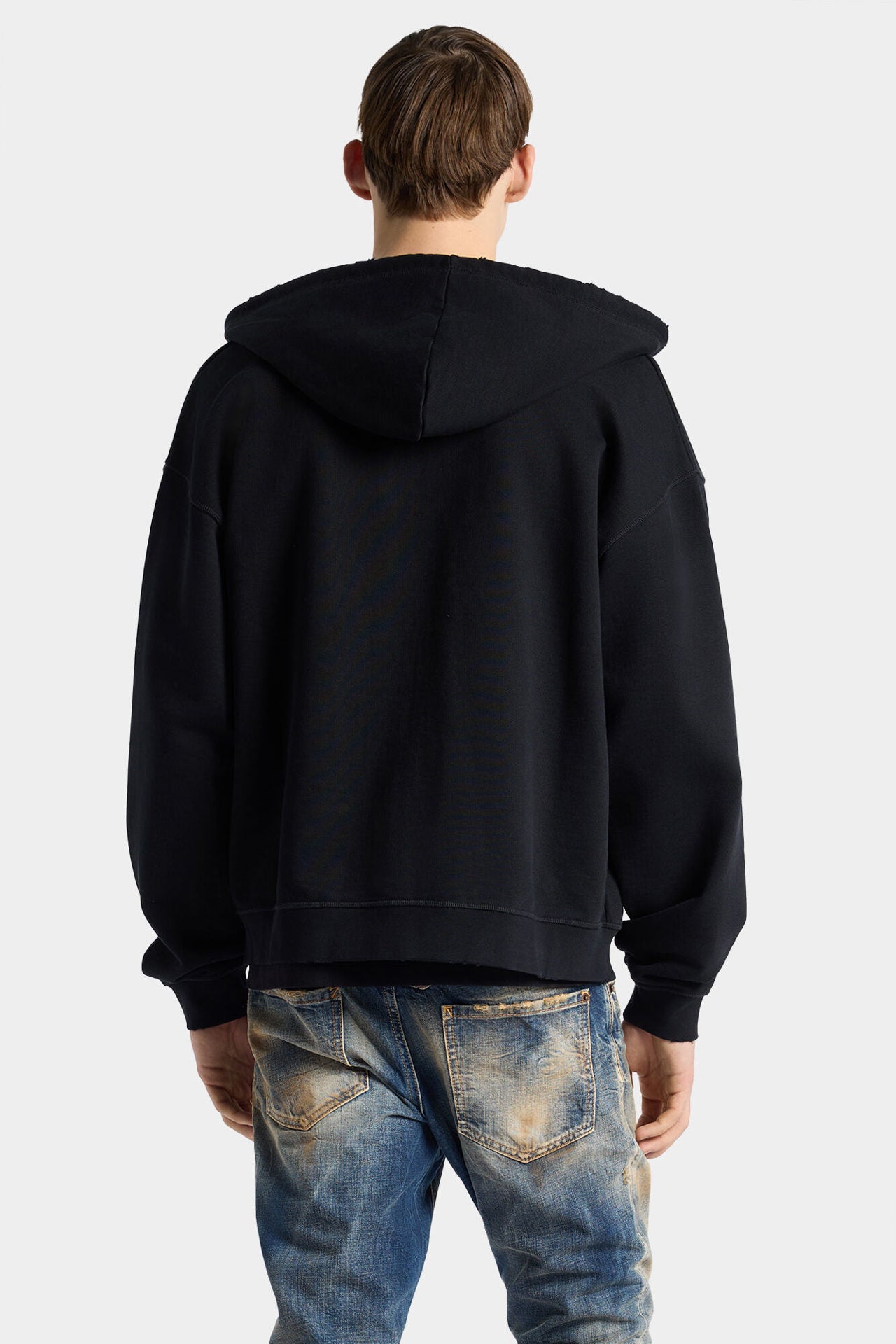 Felpa Relaxed Fit con cappuccio, monogramam D2 e zip