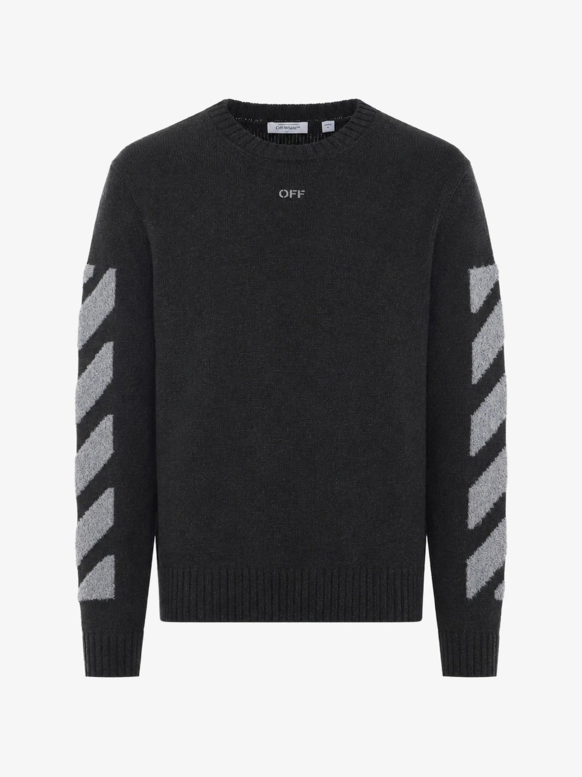 Diag Fuzzy Knit Crewneck - Antracite