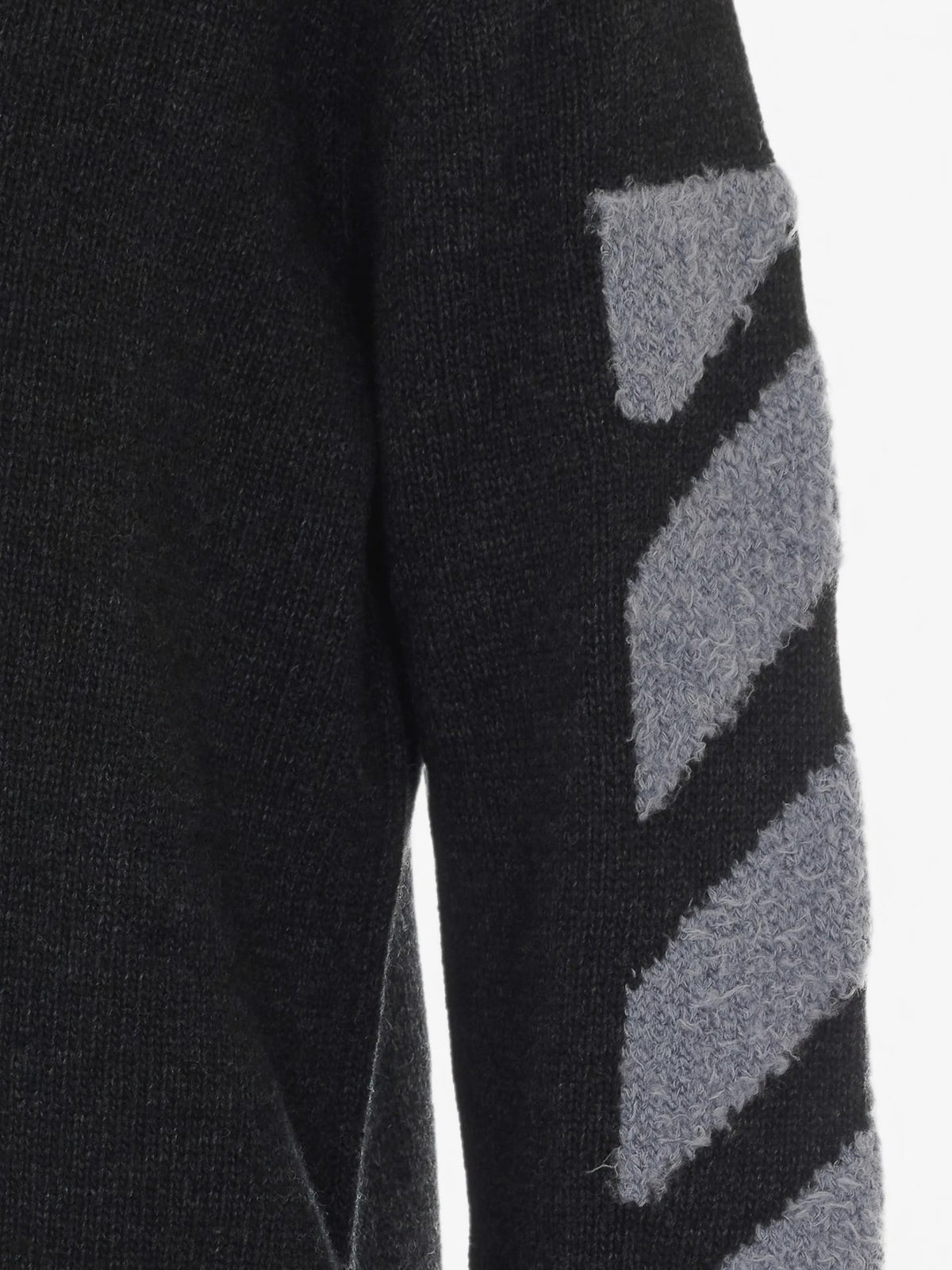 Diag Fuzzy Knit Crewneck - Antracite