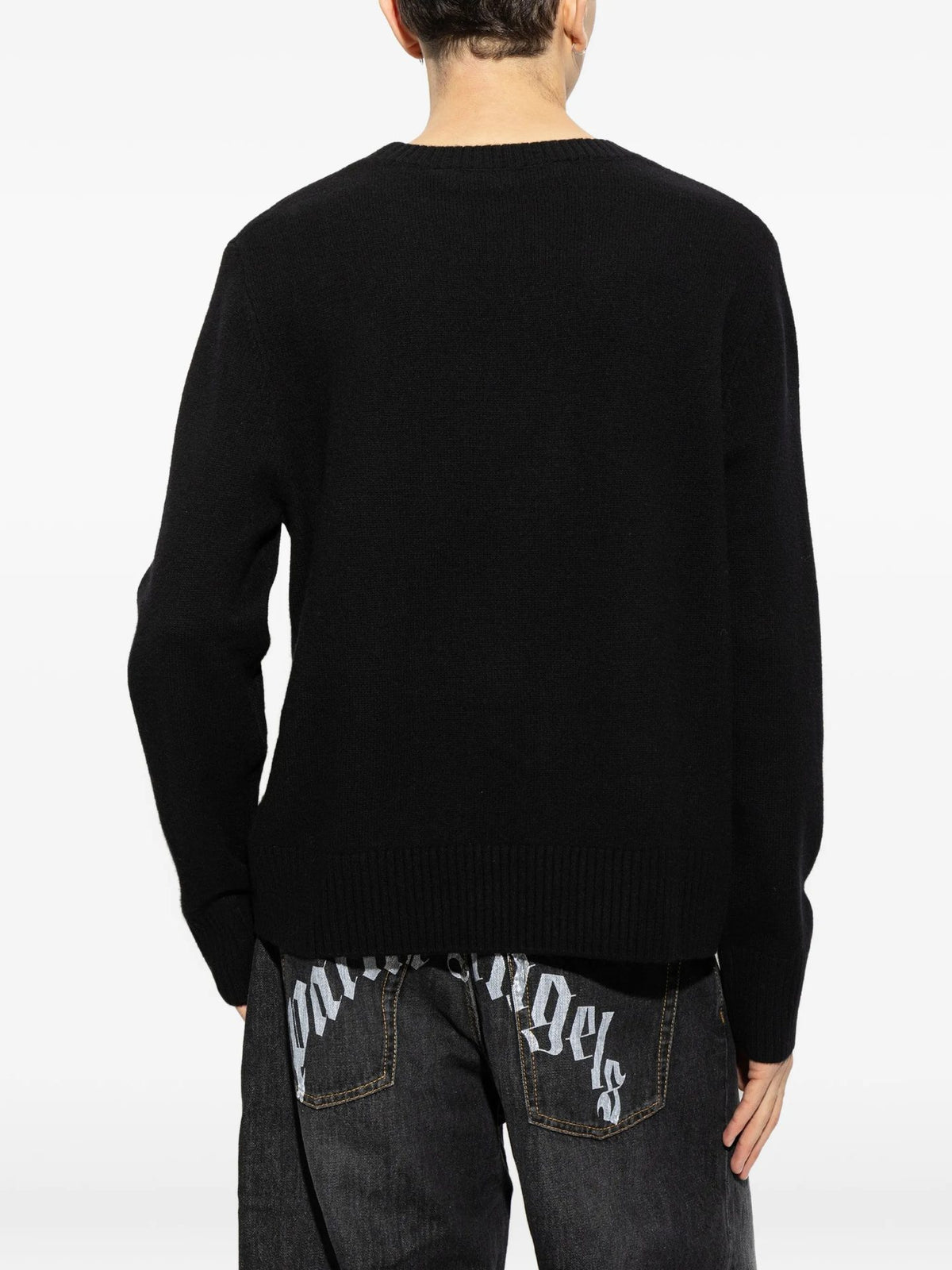 Maglione In Lana Con Logo - Nero