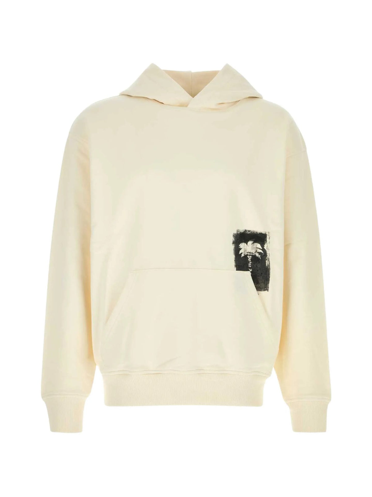 Felpa Con Cappuccio E Stampa Di Palme - Beige