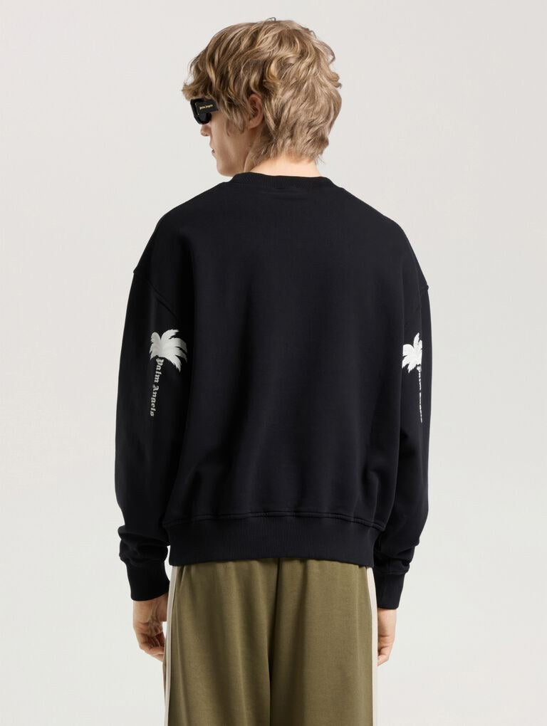 Felpa Girocollo Palm Tree Statement - Nero