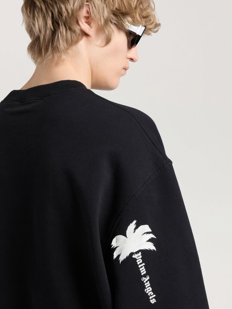Felpa Girocollo Palm Tree Statement - Nero