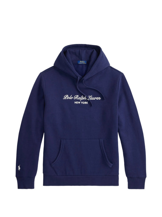Felpa Con Cappuccio E Logo - Blu