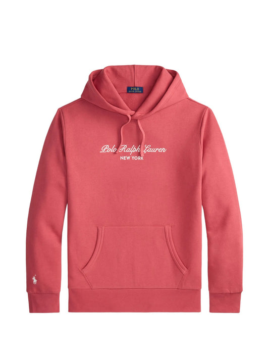 Felpa Con Cappuccio E Logo - Rosso