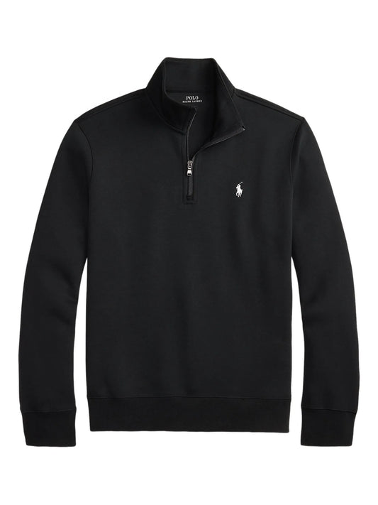 Felpa Con Mezza Zip - Nero