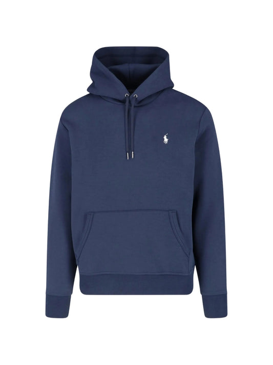 Felpa Con Cappuccio E Coulisse - Blu