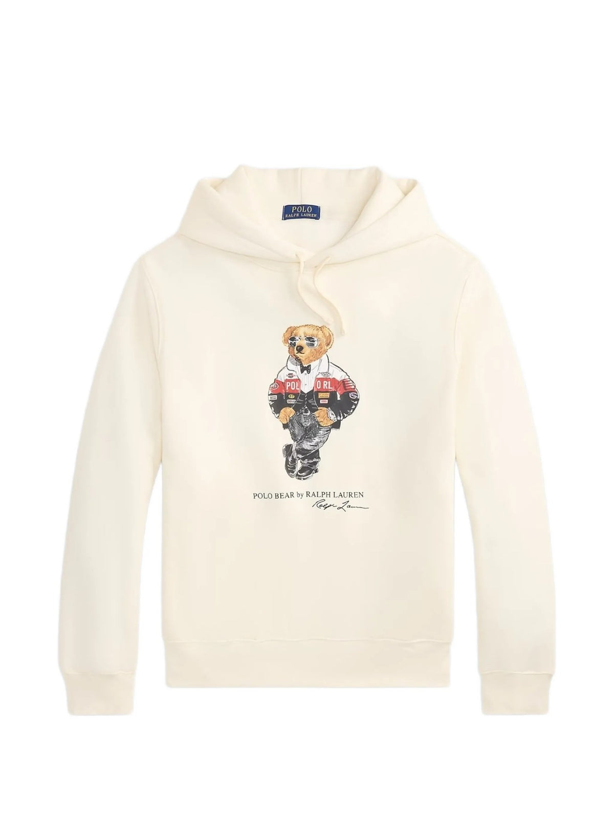 Felpa Con Cappuccio In Pile Polo Bear - Panna
