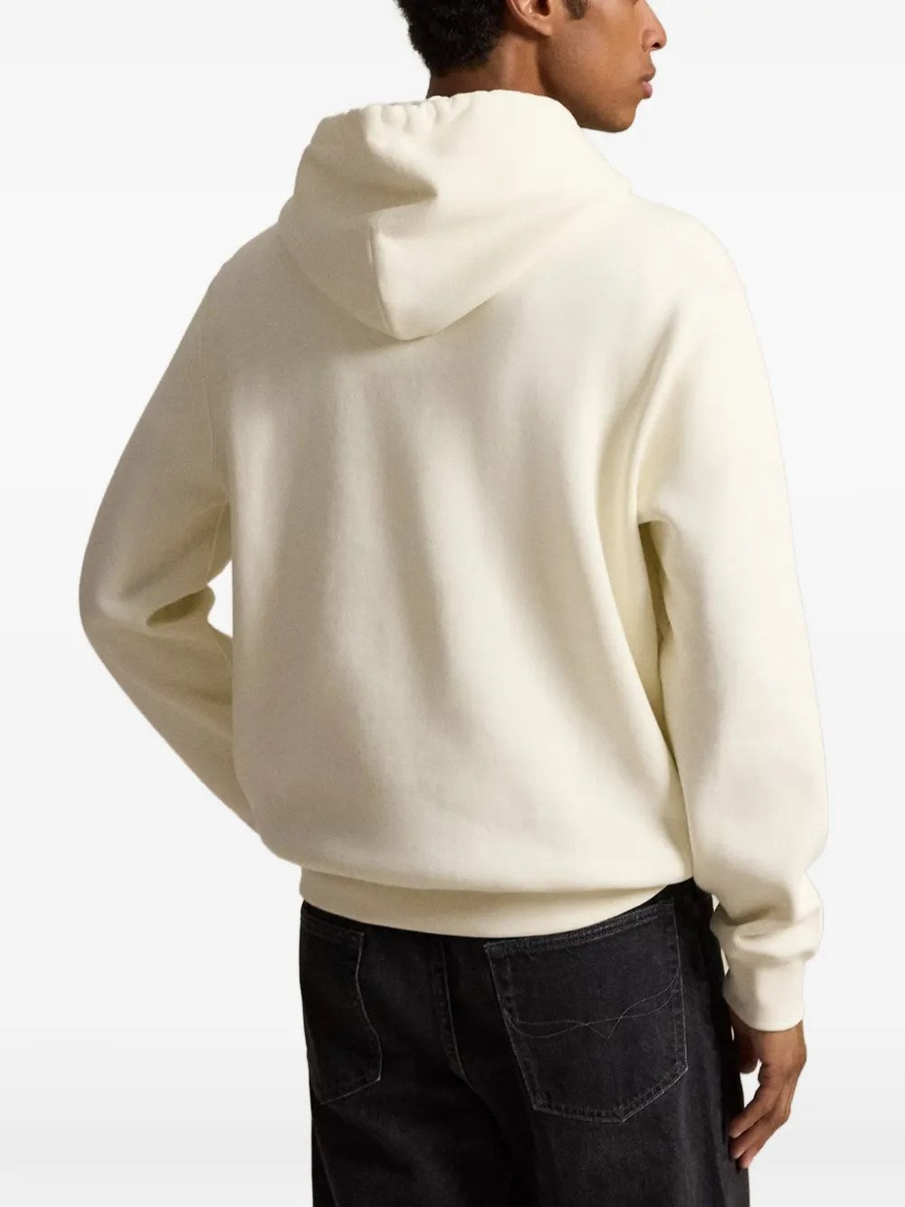 Felpa Con Cappuccio In Pile Polo Bear - Panna