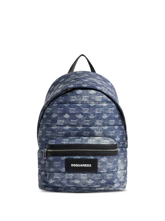 BACKPACK NYLONIMBOTTITO STAMPA MONOGRAM - DENIM