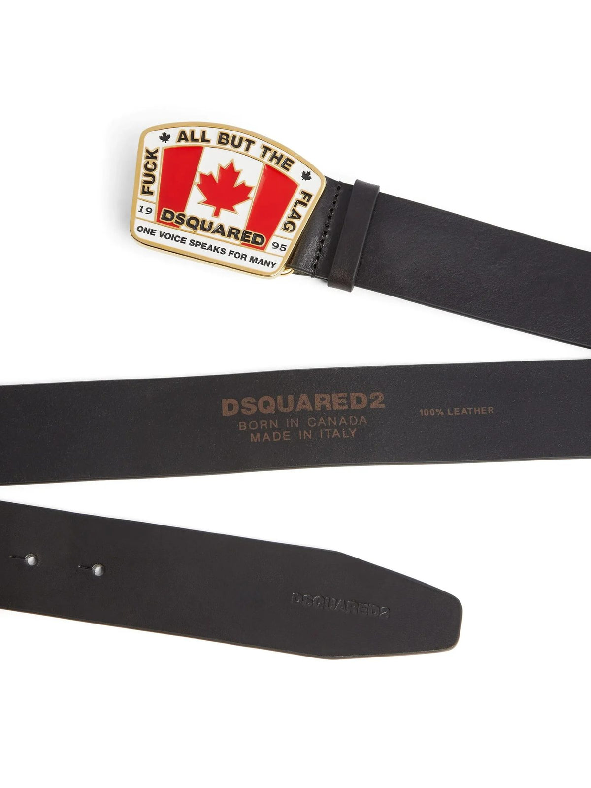 Cintura Canadian Flag Con Placca Logo - Nero