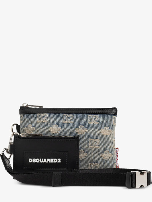 Dsquared2 - Neck Pouch Denimmonogram+Vitello - Azzurro