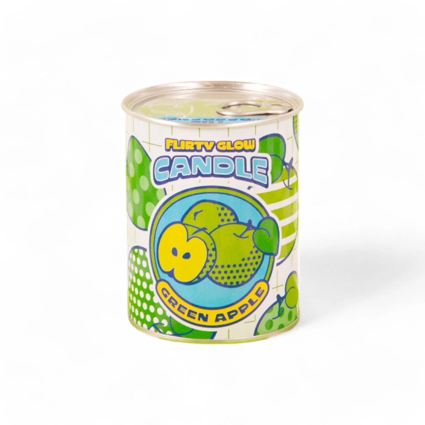 Seletti - Candela "Flirty Glow" In Cera E Latta Ø - 7,5 H. 9,7 Cm - Green Apple - Verde