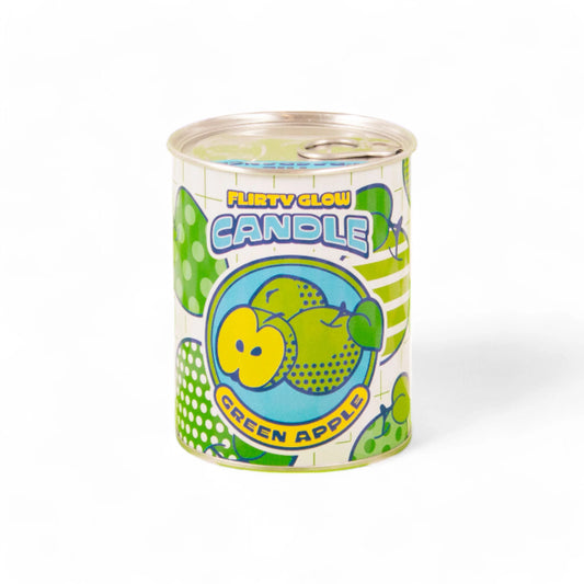 Seletti - Candela "Flirty Glow" In Cera E Latta Ø - 7,5 H. 9,7 Cm - Green Apple - Verde