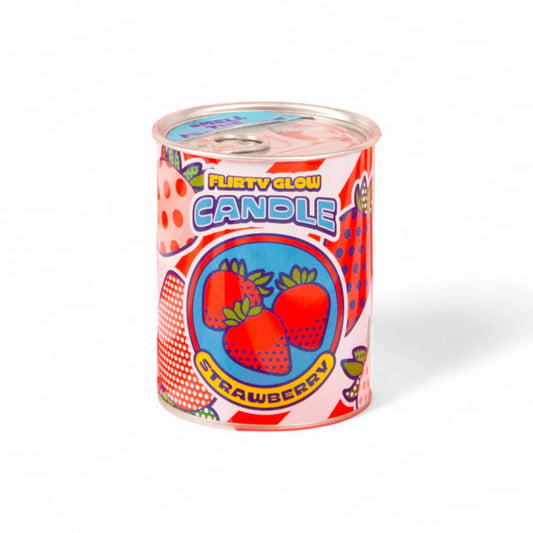 Seletti - Candela "Flirty Glow" In Cera E Latta Ø - 7,5 H. 9,7 Cm - Strawberry - Rosso