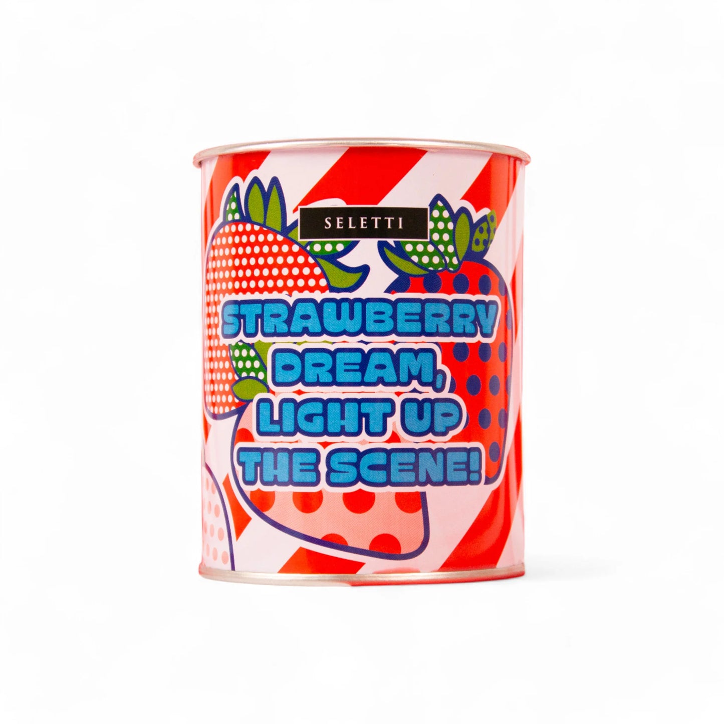 Seletti - Candela "Flirty Glow" In Cera E Latta Ø - 7,5 H. 9,7 Cm - Strawberry - Rosso