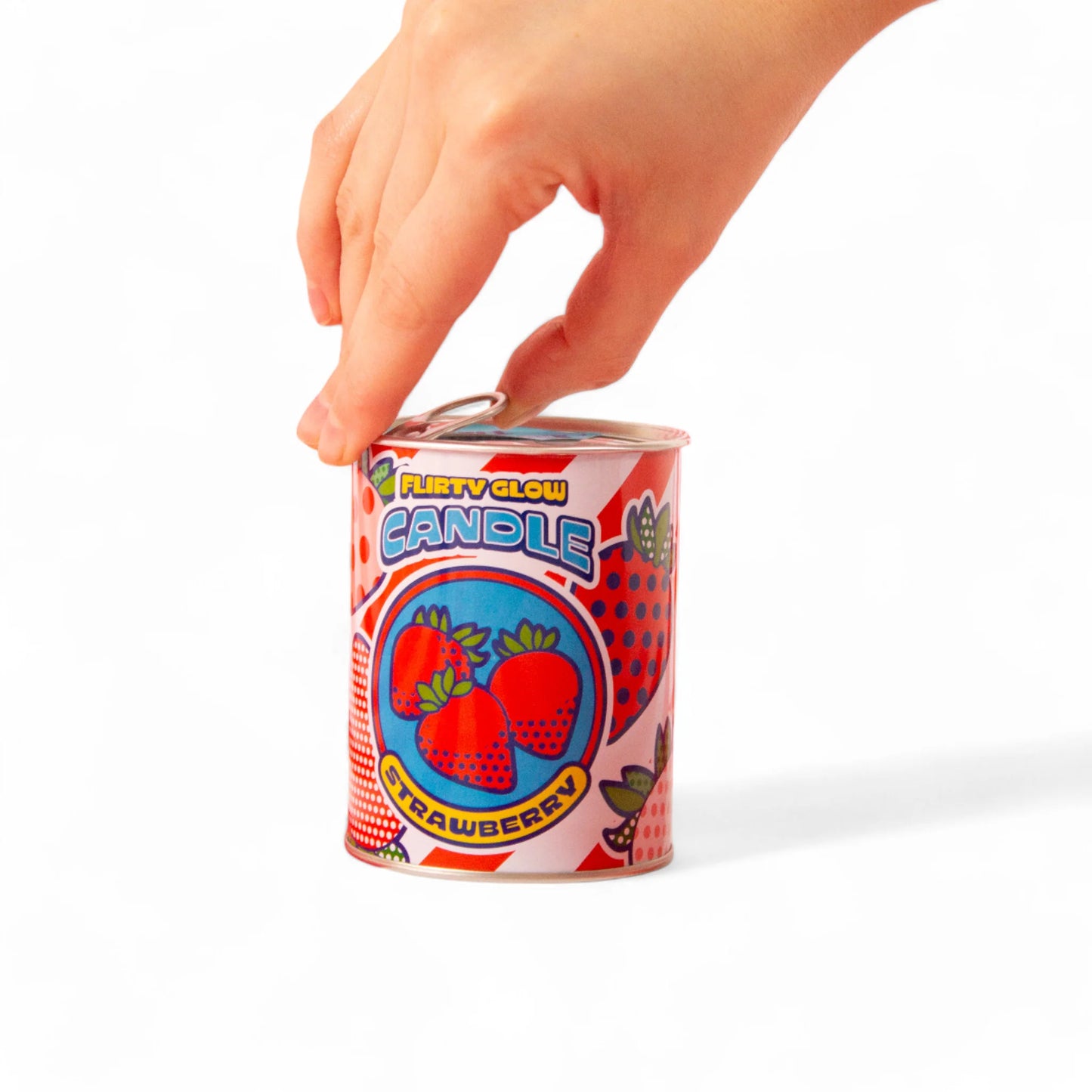 Seletti - Candela "Flirty Glow" In Cera E Latta Ø - 7,5 H. 9,7 Cm - Strawberry - Rosso