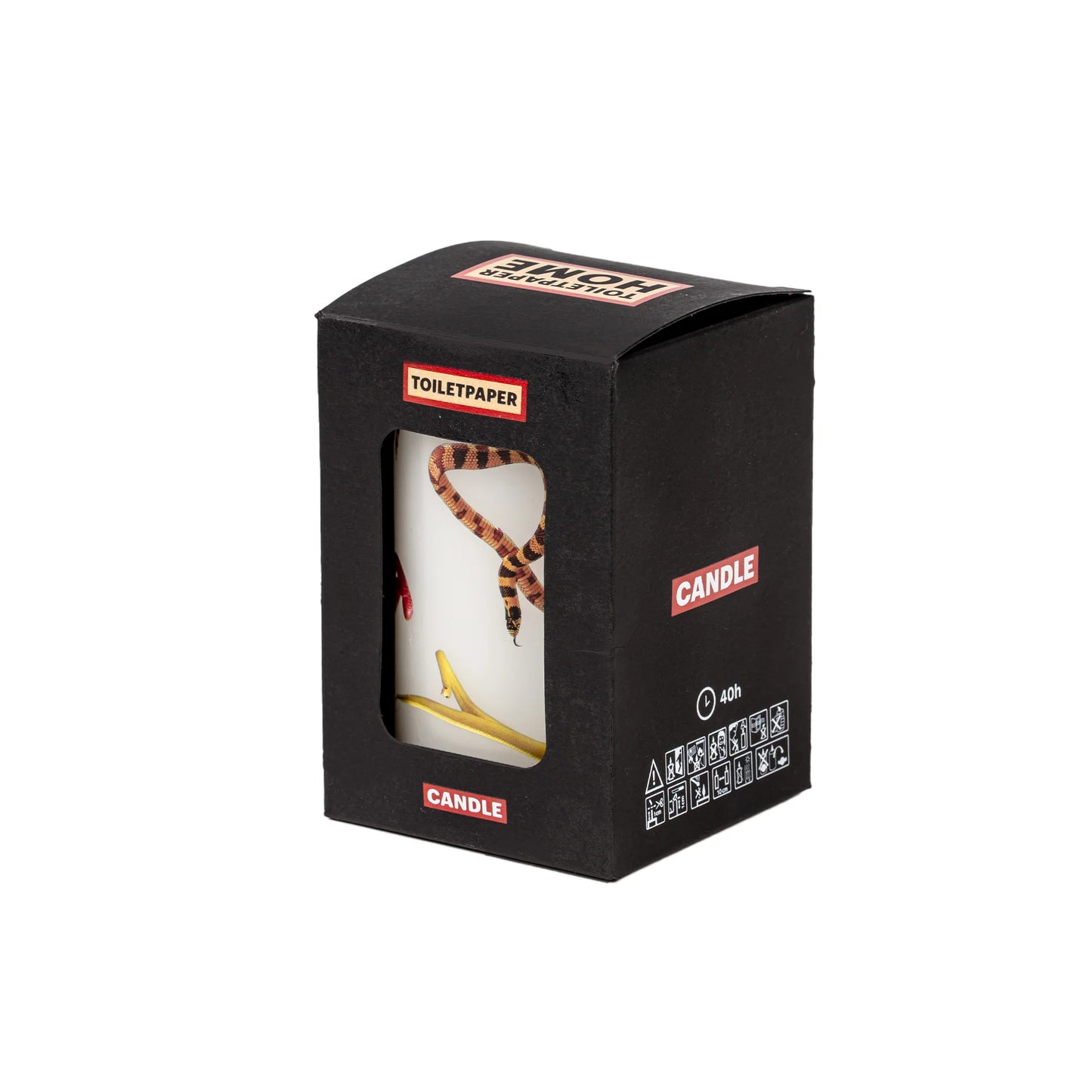 Seletti - Candela Grande Toiletpaper "Snakes White" Cm 7x7 H. 10 - Bianco