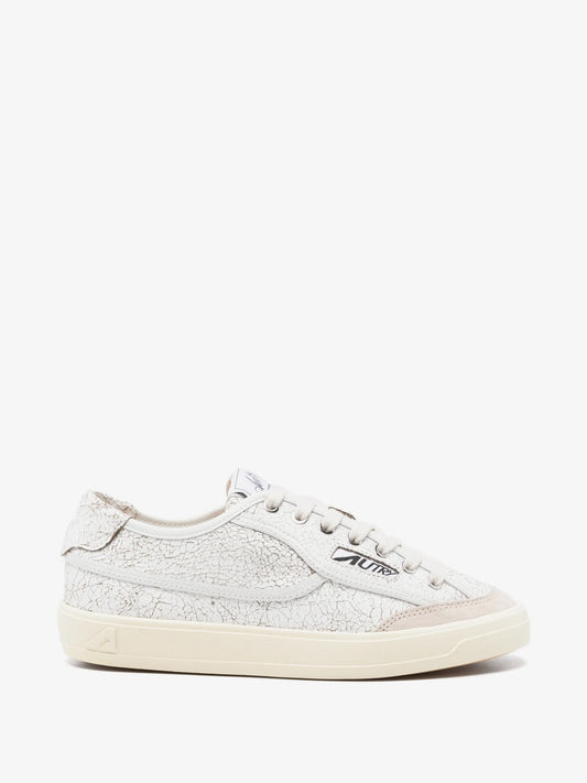 Sneakers Windscape Low In Pelle Bianca E Chocolate - Bianco
