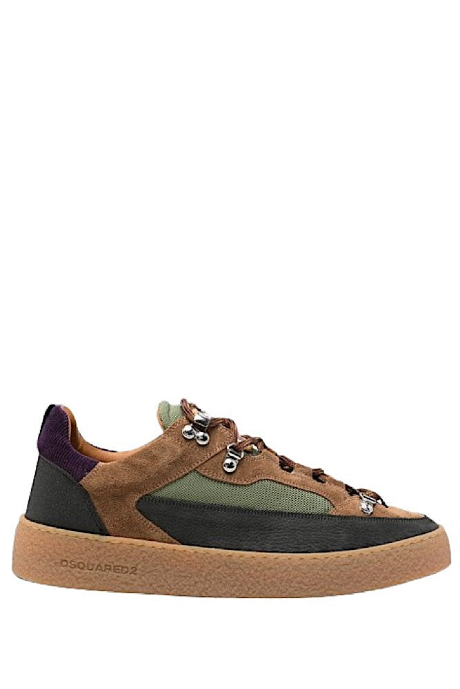 Dsquared2 - Sneakersnabuk+Crosta+Tessuto Tecnico - Marrone / Verde